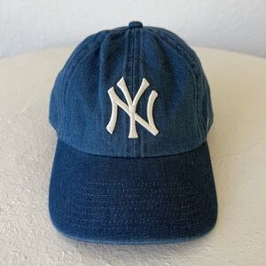 ’47 New York Yankees Clean Up Hat Blue Denim Adjustable Strap Baseball Cap OSF